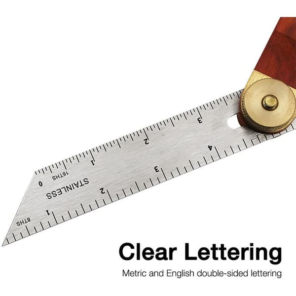 Carpenter False Square, Combination Square 20, Wood Metal Dangle Protractor, Ca