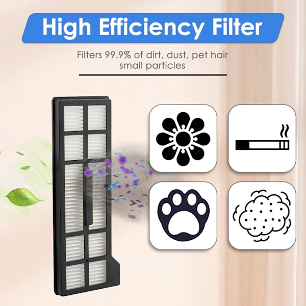 (4-pack) Ersättnings-HEPA-filter, kompatibelt med Eufy X10 Pro Omni robotdammsugare, reservdelsfilter, 4 filter