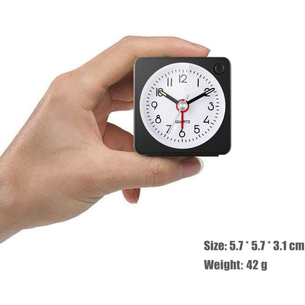 Analogt vækkeur, klassisk analogt rejsevækkeur med snooze