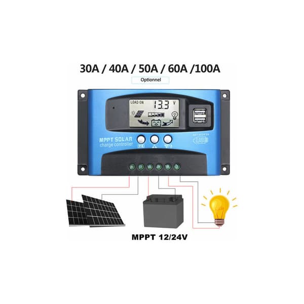 12V/24V Smart Batteri MPPT Solpanel Regulator Laddningskontroll