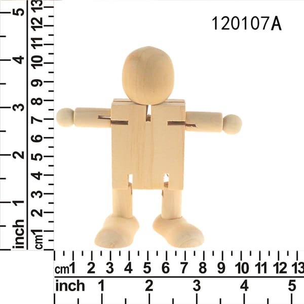 Uferdig tre-robotfigur for håndverk