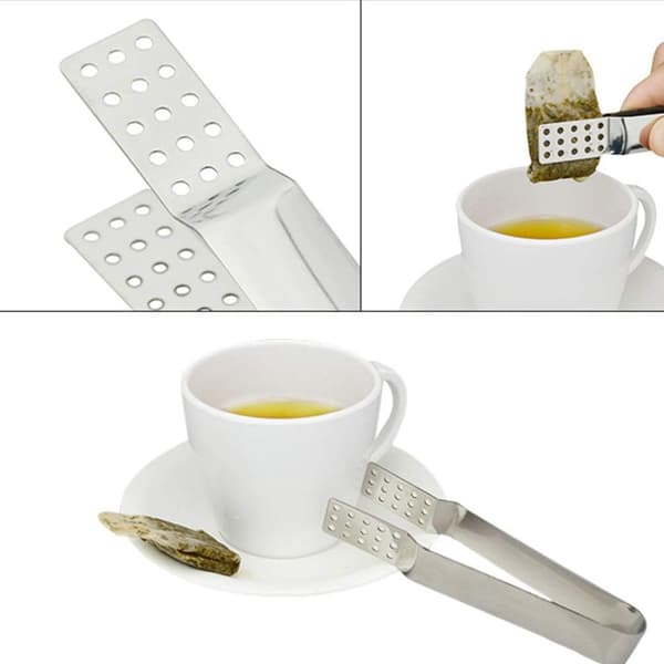 2 rustfrie stålklyper for te