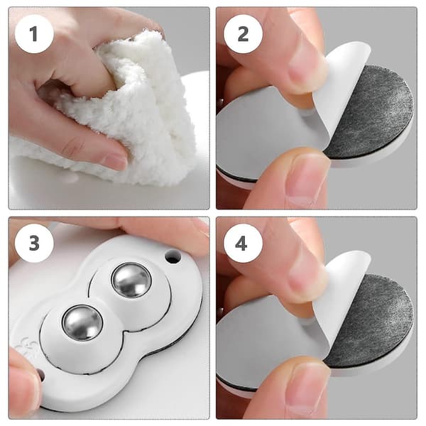 Petite Roulette, 8 stk Mini Roulettes Svingbare Selvklistrende, Petite Roule