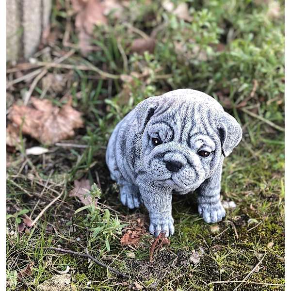 Stone and Style Bulldog -patsas, pakkasenkestävä ja säänkestävä - Massiivinen kivi 14*10*16CM