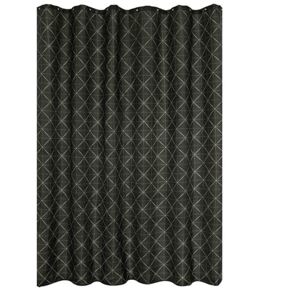 Svart badrumsdraperi Geometriska linjer Duschdraperi Duschdraperi