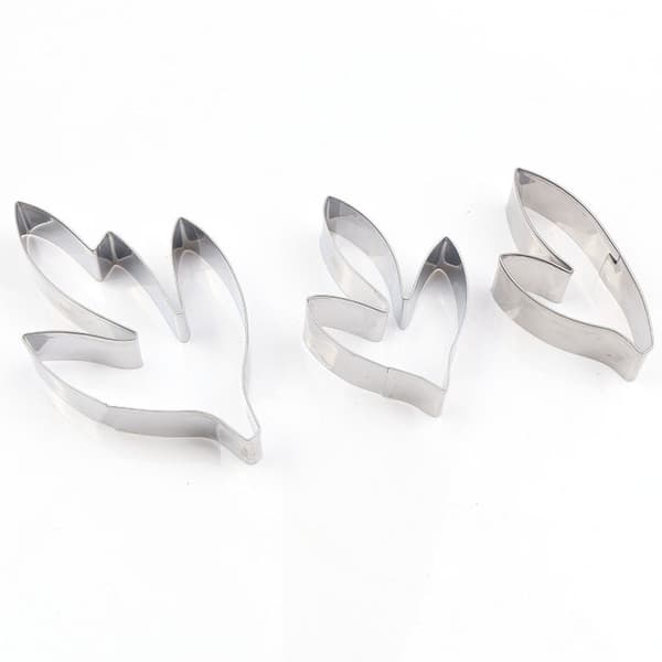 KITCHENWARE Petal & Leaf Rustfritt Stål Cutter Set Gum Paste Blomsterlagingsverktøy for Dekorering av Kaker (Peony Leaf Cutters)