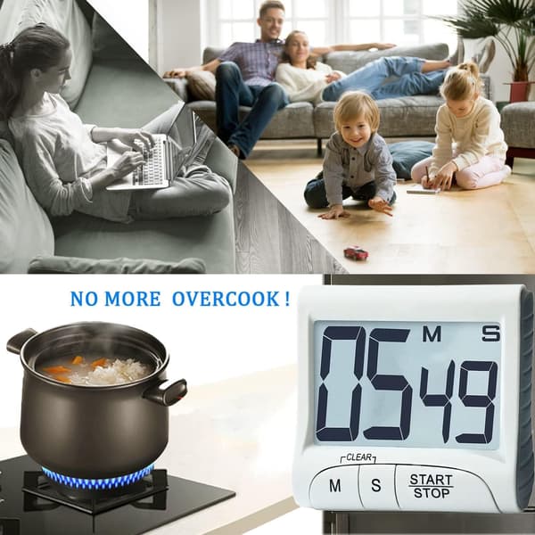 Stor display kökstimer, tydliga siffror, högt alarm, magnetisk Ki