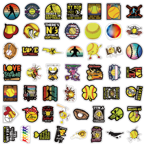 Volleyball Softball Sports Stickers 100 Pack , Basketball Football Stickers Mixe