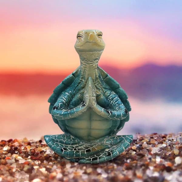 Havssköldpaddsmeditationsstaty, yogazenandligdekorförhemG
