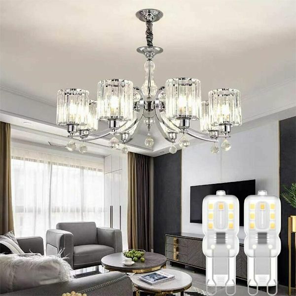 Set med 8 G9 LED-lampor, G9 LED 220V Naturligt vitt 5500K 3W halogen