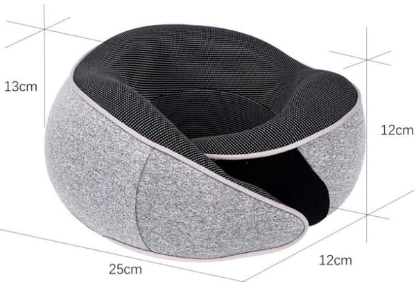 Reisepute i Memory Foam, Egnet for Fly og Tog (Lysegrå)