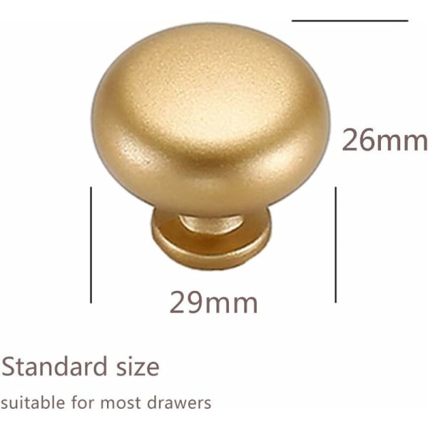 Set of 8 Gold Aluminum Alloy Door Knobs for Cupboard, Kitchen Dra