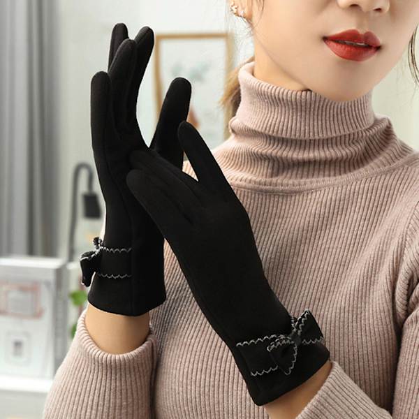 1 par myke hansker antistatisk full fingerdeksel elegant sløyfe-know