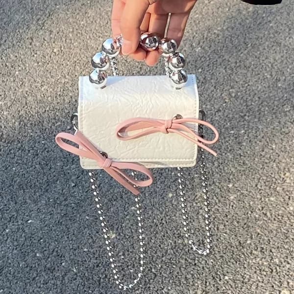 Båge axelväska Mode Crossbody väska Mini väska vit