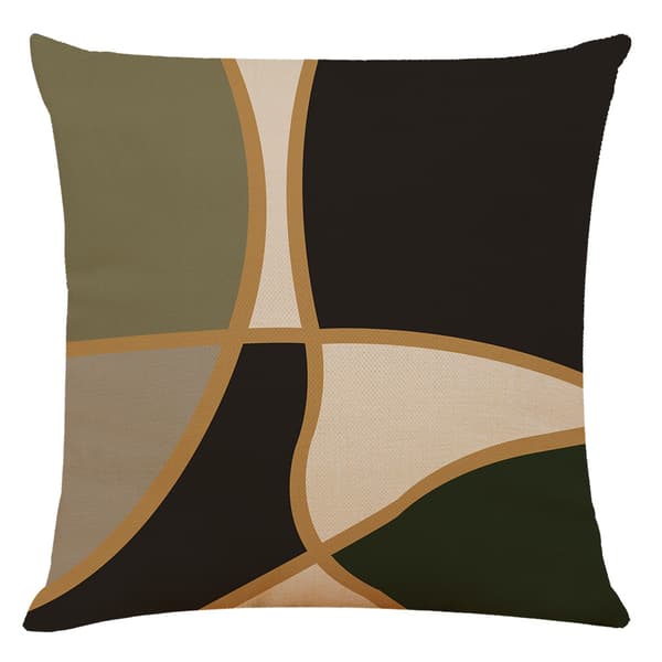Set med 4 abstrakte putetrekk i lin 45x45cm Til sofa, stue
