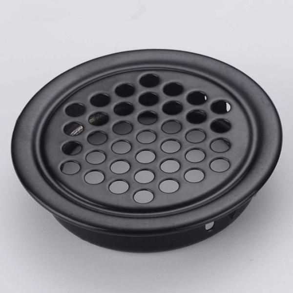 Runde Ventilationsgitter i Rustfrit Stål 10 stk. Sorte Ventilationsgitter