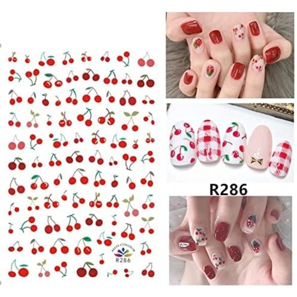 10 ark Søte frukter Nail Art Stickers Decals Selvklebende Strawberry Watermel
