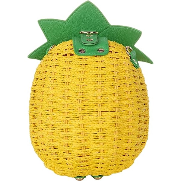 Halm axelväska handvävd crossbody väska sommar strand hav handväska ananas