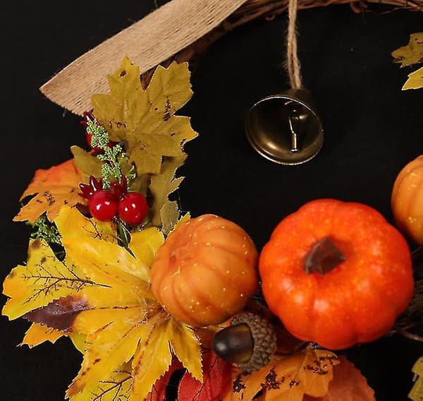 Høstlønn Blad Gresskar Krans Thanksgiving Halloween Front Doo