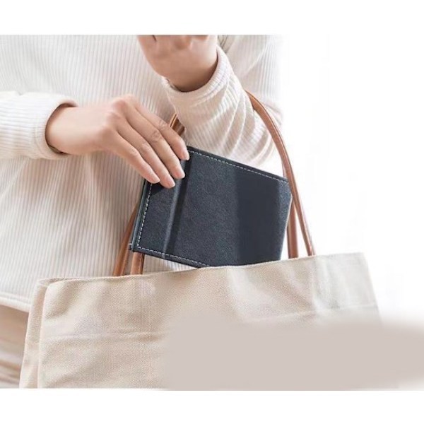 Bærbar sammenklappeligt spejl 17*12cm, Super HD kompakt makeup spejl, sort PU
