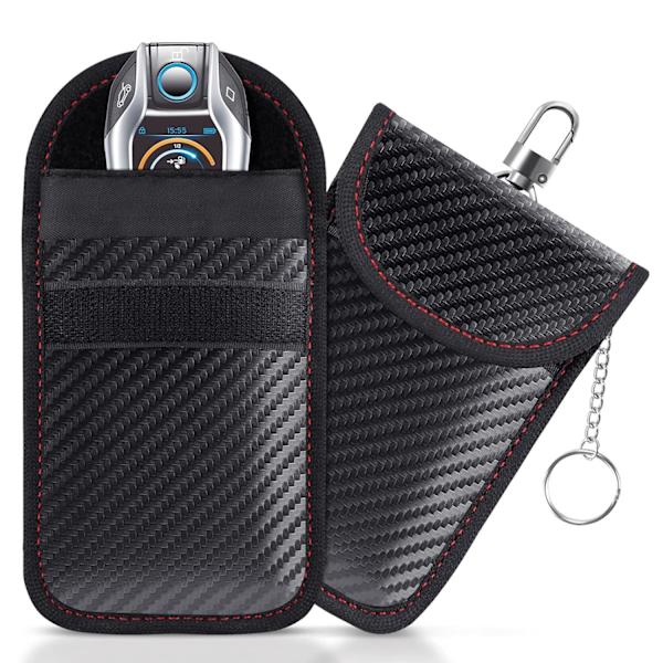2-pack Mini Bärbar Anti-RFID Bilnyckelfodral, RFID-blockeringsfodral för Keyles