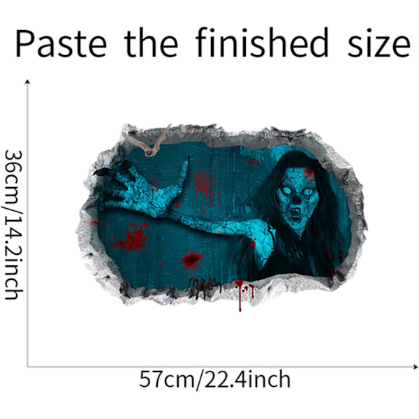 3D Halloween-seinätarrat, irrotettavat Halloween-seinätarrat