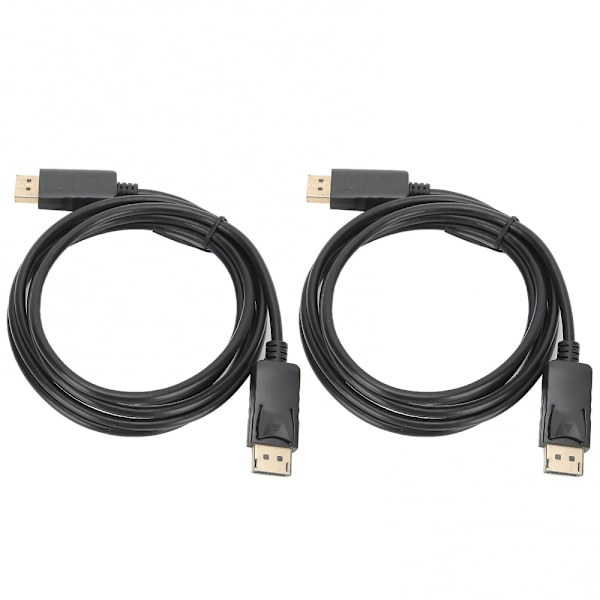 DisplayPort-kabel 1,8 m hann til hann DP-tilkoblingslinje 2 stk adapter