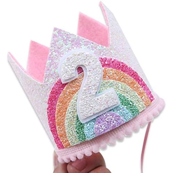 Birthday Rainbow Girl Crown, Födelsedagshatt för Event Party Supplie