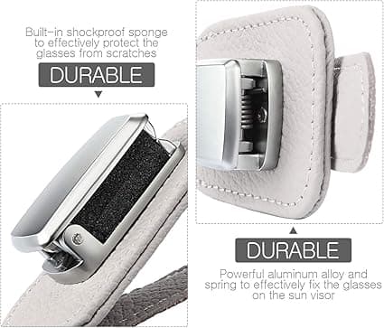 2 stk Universal Car Glasses Frame for Car Visor, Leather Glasses Frame with