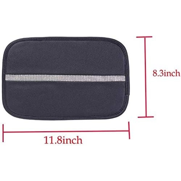 Auto Center Console Pad, Car Leather Crown Center Console Dekoration Dekorativt Omslag Kudde (Bling Armrest)