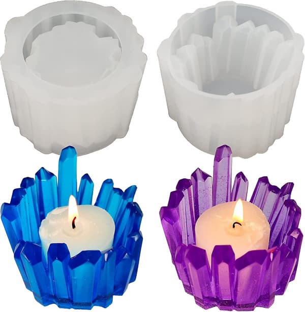 2 st Tealight Ljusstake Hartsformar, Isberg Ljusstake Silikonformar