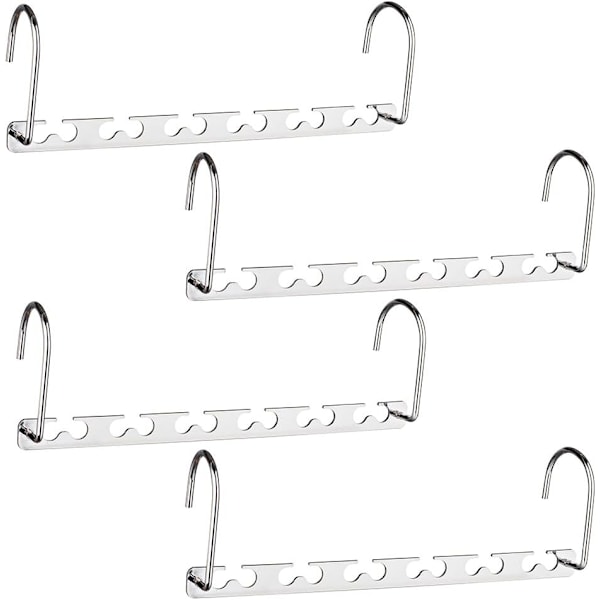 Multifunktionel pladsbesparende bøjle, praktisk og holdbar STAINLESS Metal Magic bøjle, bøjlearrangør til skabopbevaring, garderobe