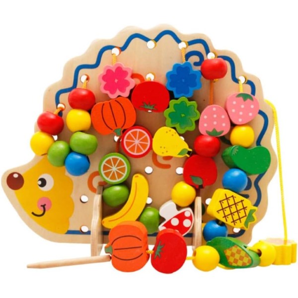 Pedagogisk leksak, frukt och grönsaker Snörnings- och snörpärlor T