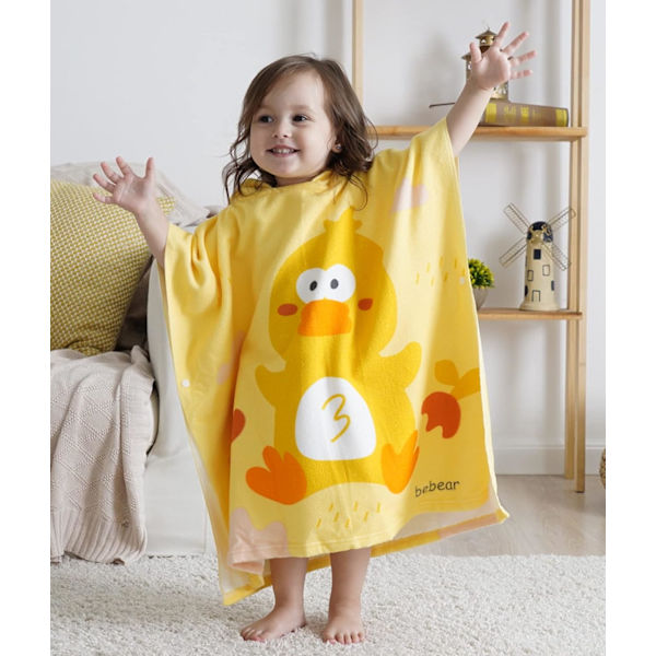 Baby badehåndklæder, super blød bomulds baby svøb, baby hætte strandhåndklæde til drenge piger, maskinvaskbar, 63,5 x 58,4 cm (gul)