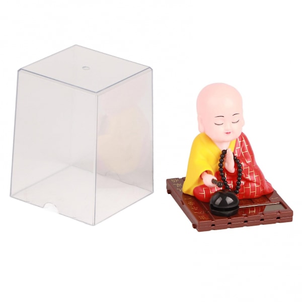 Buddhistisk munkdocka solcellsfigur för bilfönster och heminredning