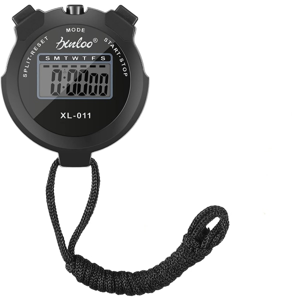 Digitalt sportsstopur med rustfrit stål fløjte stort LCD-display