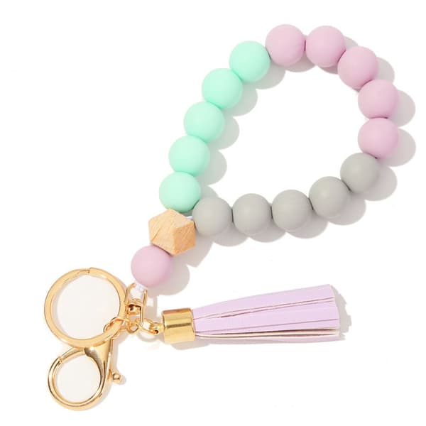 3-pack silikonpärlat armband nyckelring