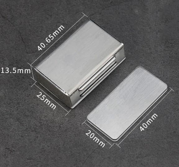 4-pack magnetiska skåplås, självhäftande, silver, magnetiska lås för kök