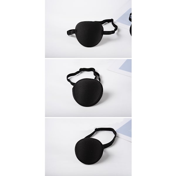 3-delad justerbar mjuk och bekväm piratögonmask för barn och vuxna, enkel ögonmask för amblyopi och lata öga