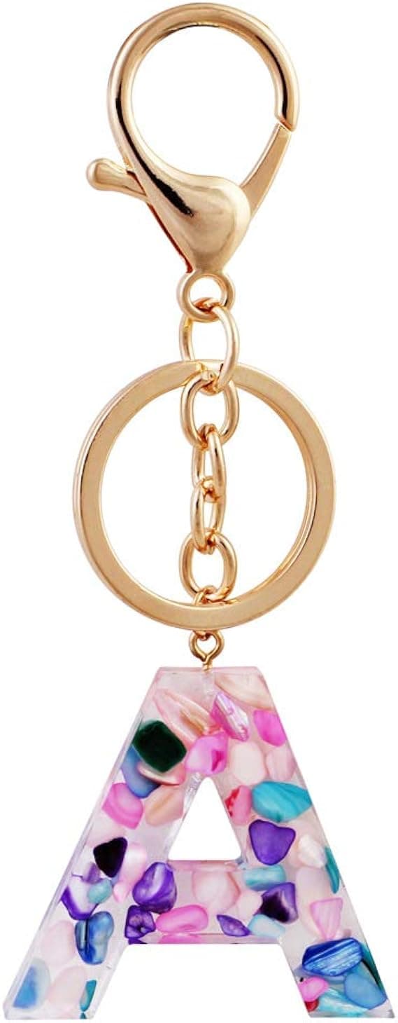 Flerfärgade bokstäver A - Z Initial Letter Resin Keychain Accessories