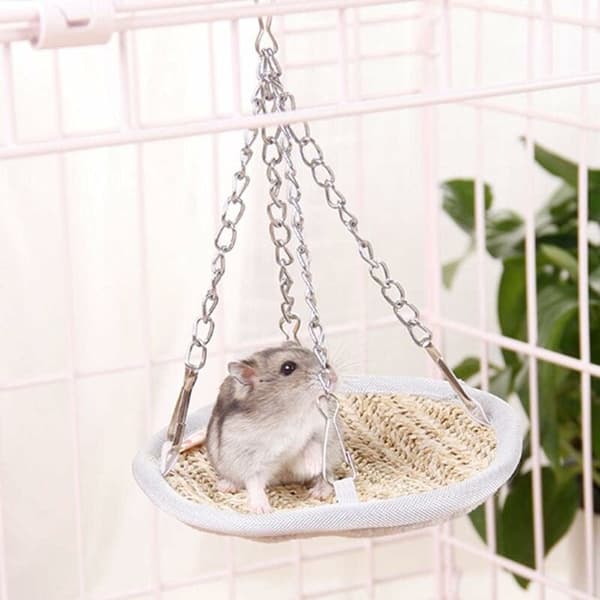 Holdbart vævet mini kæledyrsseng til kæledyr, hamster, hvalp, gynge