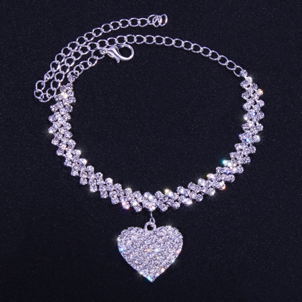 Twinkle Diamond Heart Anklet Bling Shining Foot smykker