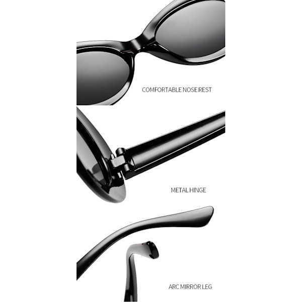 Retro Oval Goggle solbriller, vintage Clout solbriller