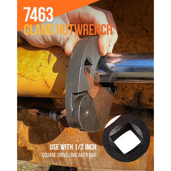 7463 Pieni yleisavain hydraulisylintereille, korvaa OTC 7463:n, käytettäväksi 1\" - 3/4\" muttereilla useimmissa maatalous- ja rakennuskoneissa