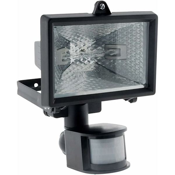 Halogen projektorSort med sensor - IP44 CE