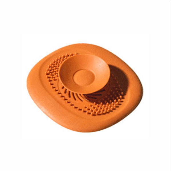 2X Universal Badkarsavlopp Silikon Diskho Handfat Kök Golvskydd Tvättstuga Badrum Luktfilter, Orange（10*10.5*2cm）
