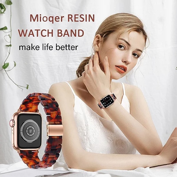 Resin Watch Band kompatibel med Apple Watch Band 38mm 40mm ， Thi