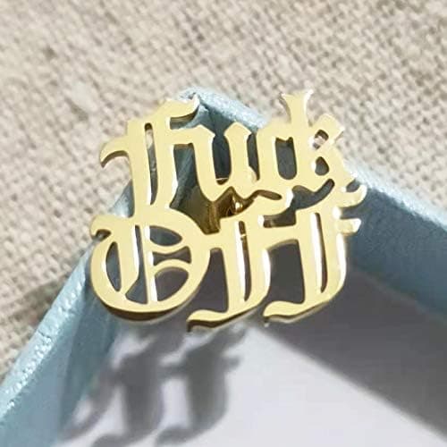 Fuck Off örhängen i rostfritt stål för vänskapsinitialer
