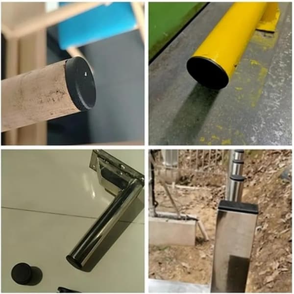 Runde 40mm Sorte Lamellplugger 4 stk Runde Rørplugger Rørhette 4cm