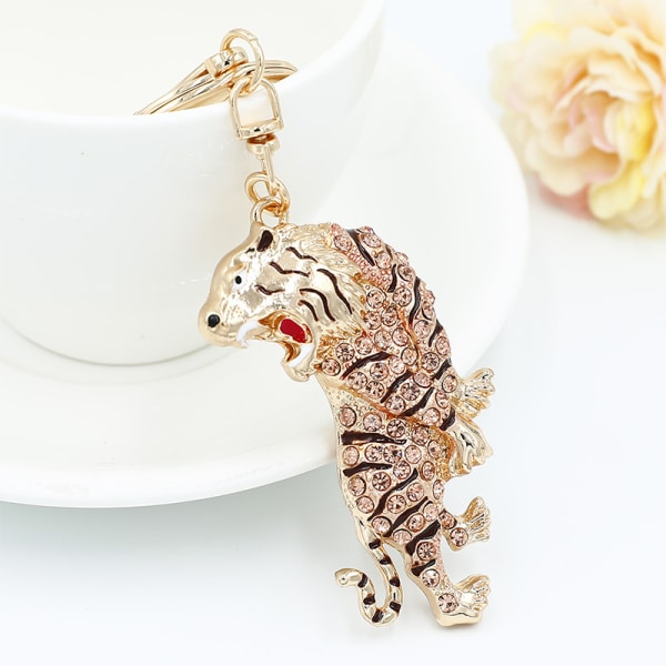 4 st Bling Tiger Bag Pendant Charm Nyckelring Nyckelring för kvinnor Pur